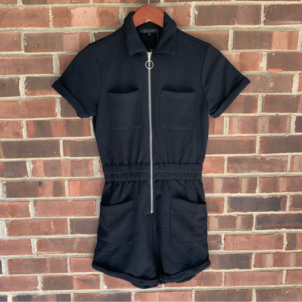 Ava And Ever Black Romper Short Sleeve UK Size 8 US 4 NEW
